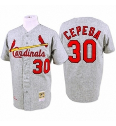 Men's Mitchell and Ness 1967 St. Louis Cardinals #30 Orlando Cepeda Replica Grey Throwback MLB Jersey Men's Mitchell and Ness 1967 St. Louis Cardinals #30 Orlando Cepeda Replica Grey Throwback MLB Jersey