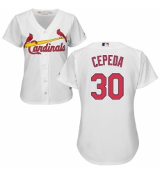 Women's Majestic St. Louis Cardinals #30 Orlando Cepeda Replica White Home Cool Base MLB Jersey Women's Majestic St. Louis Cardinals #30 Orlando Cepeda Replica White Home Cool Base MLB Jersey