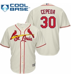 Youth Majestic St. Louis Cardinals #30 Orlando Cepeda Replica Cream Alternate Cool Base MLB Jersey Youth Majestic St. Louis Cardinals #30 Orlando Cepeda Replica Cream Alternate Cool Base MLB Jersey