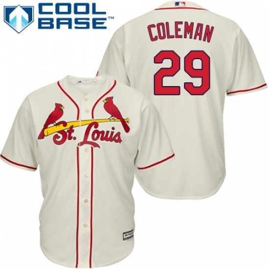 Men's Majestic St. Louis Cardinals #29 Vince Coleman Replica Cream Alternate Cool Base MLB Jersey Men's Majestic St. Louis Cardinals #29 Vince Coleman Replica Cream Alternate Cool Base MLB Jersey