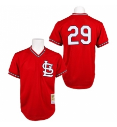 Men's Mitchell and Ness St. Louis Cardinals #29 Vince Coleman Authentic Red Throwback MLB Jersey