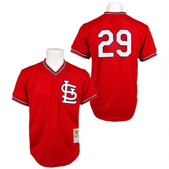 Men's Mitchell and Ness St. Louis Cardinals #29 Vince Coleman Replica Red Throwback MLB Jersey Men's Mitchell and Ness St. Louis Cardinals #29 Vince Coleman Replica Red Throwback MLB Jersey