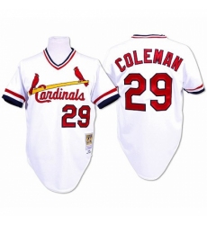 Men's Mitchell and Ness St. Louis Cardinals #29 Vince Coleman Replica White Throwback MLB Jersey Men's Mitchell and Ness St. Louis Cardinals #29 Vince Coleman Replica White Throwback MLB Jersey