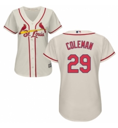 Women's Majestic St. Louis Cardinals #29 Vince Coleman Replica Cream Alternate Cool Base MLB Jersey Women's Majestic St. Louis Cardinals #29 Vince Coleman Replica Cream Alternate Cool Base MLB Jersey
