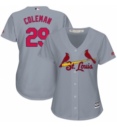 Women's Majestic St. Louis Cardinals #29 Vince Coleman Replica Grey Road Cool Base MLB Jersey