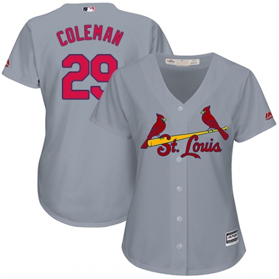Women's Majestic St. Louis Cardinals #29 Vince Coleman Replica Grey Road Cool Base MLB Jersey Women's Majestic St. Louis Cardinals #29 Vince Coleman Replica Grey Road Cool Base MLB Jersey