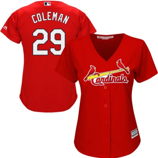 Women's Majestic St. Louis Cardinals #29 Vince Coleman Replica Red Alternate Cool Base MLB Jersey Women's Majestic St. Louis Cardinals #29 Vince Coleman Replica Red Alternate Cool Base MLB Jersey