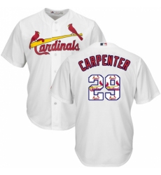 Men's Majestic St. Louis Cardinals #29 Chris Carpenter Authentic White Team Logo Fashion Cool Base MLB Jersey Men's Majestic St. Louis Cardinals #29 Chris Carpenter Authentic White Team Logo Fashion Cool Base MLB Jersey