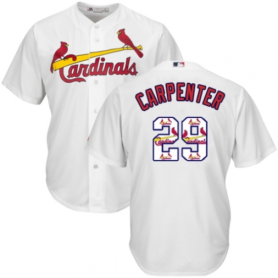 Men's Majestic St. Louis Cardinals #29 Chris Carpenter Authentic White Team Logo Fashion Cool Base MLB Jersey Men's Majestic St. Louis Cardinals #29 Chris Carpenter Authentic White Team Logo Fashion Cool Base MLB Jersey