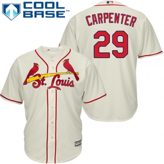 Men's Majestic St. Louis Cardinals #29 Chris Carpenter Replica Cream Alternate Cool Base MLB Jersey Men's Majestic St. Louis Cardinals #29 Chris Carpenter Replica Cream Alternate Cool Base MLB Jersey