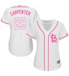 Women's Majestic St. Louis Cardinals #29 Chris Carpenter Replica White Fashion Cool Base MLB Jersey Women's Majestic St. Louis Cardinals #29 Chris Carpenter Replica White Fashion Cool Base MLB Jersey