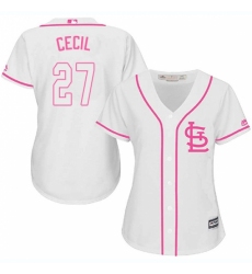 Women's Majestic St. Louis Cardinals #27 Brett Cecil Replica White Fashion Cool Base MLB Jersey