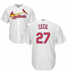 Youth Majestic St. Louis Cardinals #27 Brett Cecil Authentic White Home Cool Base MLB Jersey