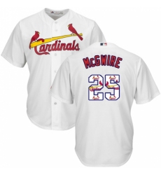 Men's Majestic St. Louis Cardinals #25 Mark McGwire Authentic White Team Logo Fashion Cool Base MLB Jersey Men's Majestic St. Louis Cardinals #25 Mark McGwire Authentic White Team Logo Fashion Cool Base MLB Jersey
