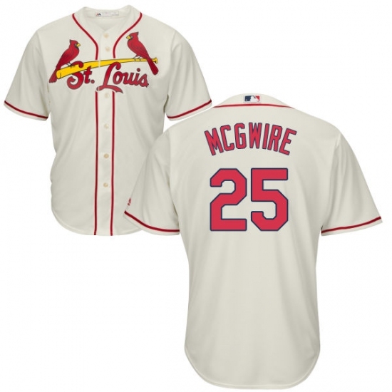 Men's Majestic St. Louis Cardinals #25 Mark McGwire Replica Cream Alternate Cool Base MLB Jersey Men's Majestic St. Louis Cardinals #25 Mark McGwire Replica Cream Alternate Cool Base MLB Jersey