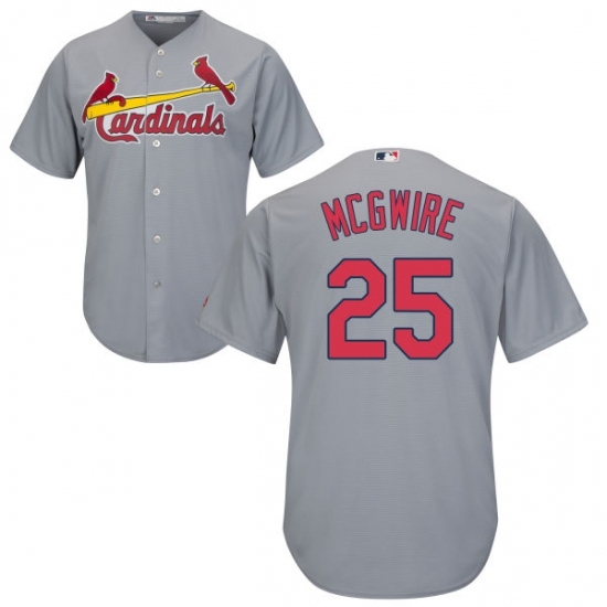 Men's Majestic St. Louis Cardinals #25 Mark McGwire Replica Grey Road Cool Base MLB Jersey Men's Majestic St. Louis Cardinals #25 Mark McGwire Replica Grey Road Cool Base MLB Jersey