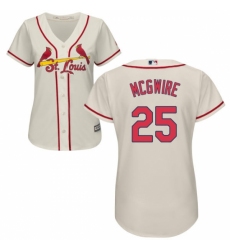 Women's Majestic St. Louis Cardinals #25 Mark McGwire Replica Cream Alternate Cool Base MLB Jersey Women's Majestic St. Louis Cardinals #25 Mark McGwire Replica Cream Alternate Cool Base MLB Jersey