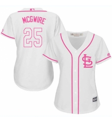 Women's Majestic St. Louis Cardinals #25 Mark McGwire Replica White Fashion Cool Base MLB Jersey Women's Majestic St. Louis Cardinals #25 Mark McGwire Replica White Fashion Cool Base MLB Jersey