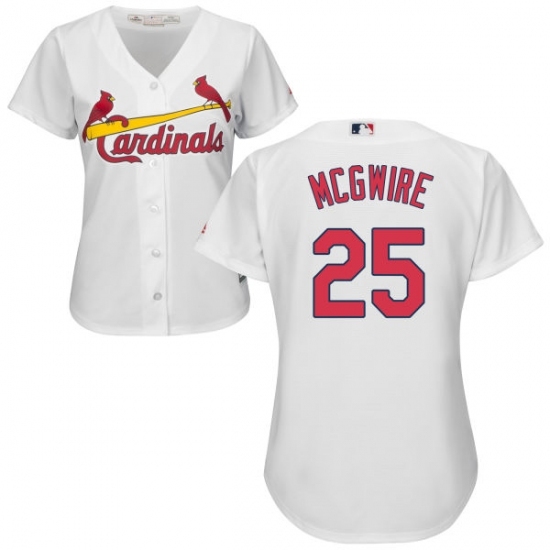 Women's Majestic St. Louis Cardinals #25 Mark McGwire Replica White Home Cool Base MLB Jersey Women's Majestic St. Louis Cardinals #25 Mark McGwire Replica White Home Cool Base MLB Jersey