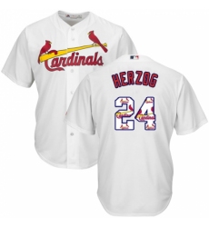 Men's Majestic St. Louis Cardinals #24 Whitey Herzog Authentic White Team Logo Fashion Cool Base MLB Jersey