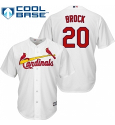 Youth Majestic St. Louis Cardinals #20 Lou Brock Authentic White Home Cool Base MLB Jersey Youth Majestic St. Louis Cardinals #20 Lou Brock Authentic White Home Cool Base MLB Jersey