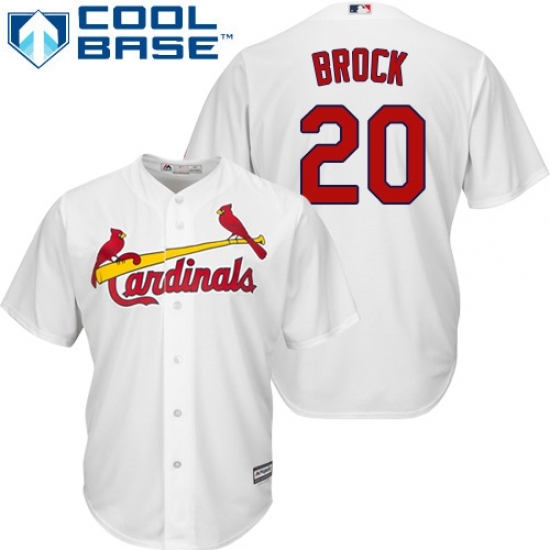 Youth Majestic St. Louis Cardinals #20 Lou Brock Replica White Home Cool Base MLB Jersey Youth Majestic St. Louis Cardinals #20 Lou Brock Replica White Home Cool Base MLB Jersey