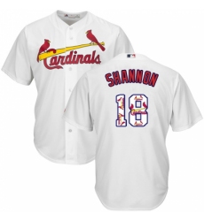 Men's Majestic St. Louis Cardinals #18 Mike Shannon Authentic White Team Logo Fashion Cool Base MLB Jersey Men's Majestic St. Louis Cardinals #18 Mike Shannon Authentic White Team Logo Fashion Cool Base MLB Jersey