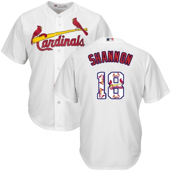 Men's Majestic St. Louis Cardinals #18 Mike Shannon Authentic White Team Logo Fashion Cool Base MLB Jersey Men's Majestic St. Louis Cardinals #18 Mike Shannon Authentic White Team Logo Fashion Cool Base MLB Jersey