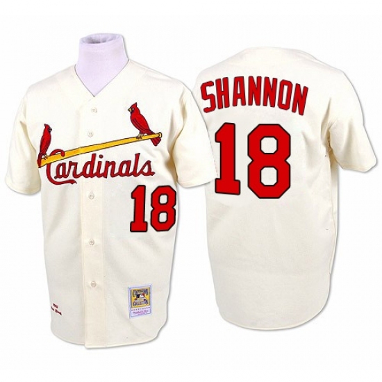 Men's Mitchell and Ness St. Louis Cardinals #18 Mike Shannon Replica Cream 1964 Throwback MLB Jersey Men's Mitchell and Ness St. Louis Cardinals #18 Mike Shannon Replica Cream 1964 Throwback MLB Jersey