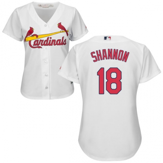 Women's Majestic St. Louis Cardinals #18 Mike Shannon Replica White Home Cool Base MLB Jersey Women's Majestic St. Louis Cardinals #18 Mike Shannon Replica White Home Cool Base MLB Jersey