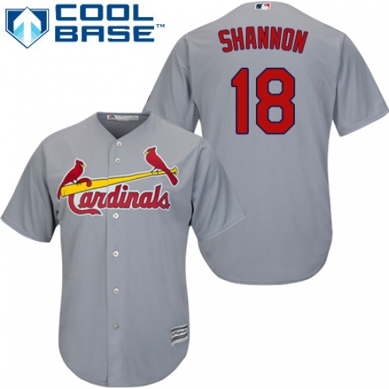 Youth Majestic St. Louis Cardinals #18 Mike Shannon Replica Grey Road Cool Base MLB Jersey Youth Majestic St. Louis Cardinals #18 Mike Shannon Replica Grey Road Cool Base MLB Jersey