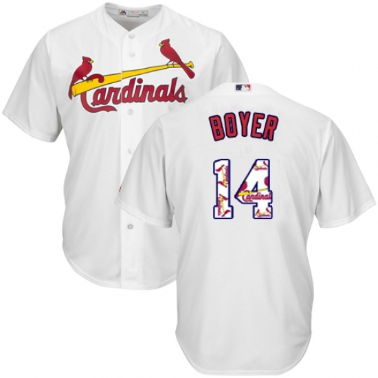 Men's Majestic St. Louis Cardinals #14 Ken Boyer Authentic White Team Logo Fashion Cool Base MLB Jersey Men's Majestic St. Louis Cardinals #14 Ken Boyer Authentic White Team Logo Fashion Cool Base MLB Jersey