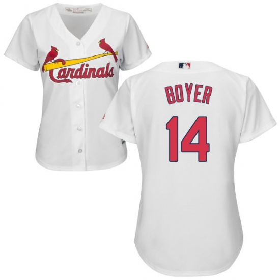 Women's Majestic St. Louis Cardinals #14 Ken Boyer Replica White Home Cool Base MLB Jersey Women's Majestic St. Louis Cardinals #14 Ken Boyer Replica White Home Cool Base MLB Jersey