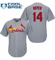 Youth Majestic St. Louis Cardinals #14 Ken Boyer Replica Grey Road Cool Base MLB Jersey