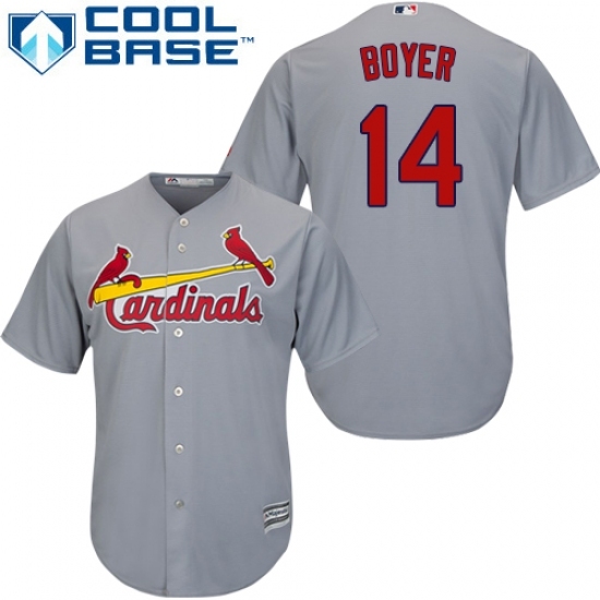 Youth Majestic St. Louis Cardinals #14 Ken Boyer Replica Grey Road Cool Base MLB Jersey Youth Majestic St. Louis Cardinals #14 Ken Boyer Replica Grey Road Cool Base MLB Jersey