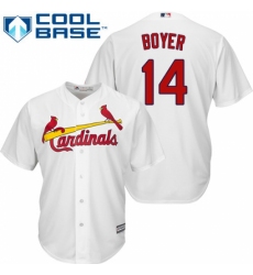 Youth Majestic St. Louis Cardinals #14 Ken Boyer Replica White Home Cool Base MLB Jersey