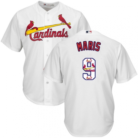 Men's Majestic St. Louis Cardinals #9 Roger Maris Authentic White Team Logo Fashion Cool Base MLB Jersey Men's Majestic St. Louis Cardinals #9 Roger Maris Authentic White Team Logo Fashion Cool Base MLB Jersey