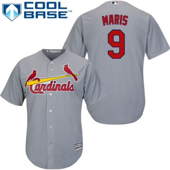 Men's Majestic St. Louis Cardinals #9 Roger Maris Replica Grey Road Cool Base MLB Jersey Men's Majestic St. Louis Cardinals #9 Roger Maris Replica Grey Road Cool Base MLB Jersey