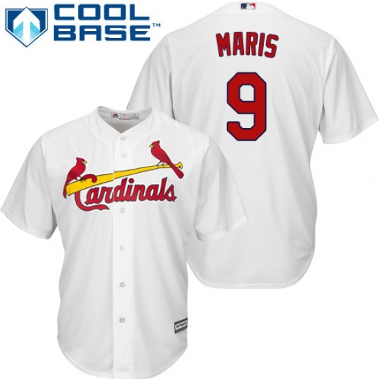 Men's Majestic St. Louis Cardinals #9 Roger Maris Replica White Home Cool Base MLB Jersey Men's Majestic St. Louis Cardinals #9 Roger Maris Replica White Home Cool Base MLB Jersey