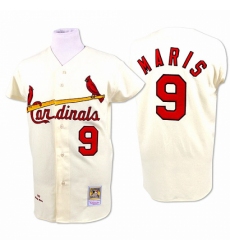 Men's Mitchell and Ness 1967 St. Louis Cardinals #9 Roger Maris Replica Cream Throwback MLB Jersey Men's Mitchell and Ness 1967 St. Louis Cardinals #9 Roger Maris Replica Cream Throwback MLB Jersey