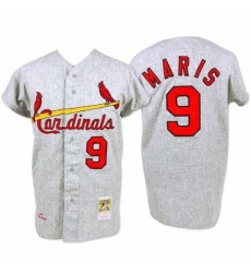 Men's Mitchell and Ness 1967 St. Louis Cardinals #9 Roger Maris Replica Grey Throwback MLB Jersey Men's Mitchell and Ness 1967 St. Louis Cardinals #9 Roger Maris Replica Grey Throwback MLB Jersey