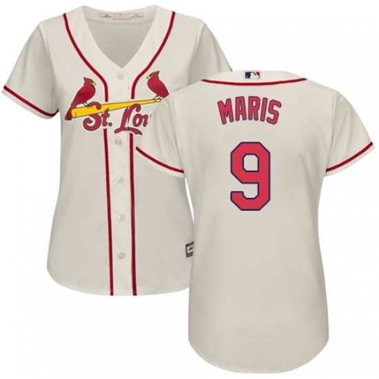 Women's Majestic St. Louis Cardinals #9 Roger Maris Replica Cream Alternate Cool Base MLB Jersey Women's Majestic St. Louis Cardinals #9 Roger Maris Replica Cream Alternate Cool Base MLB Jersey
