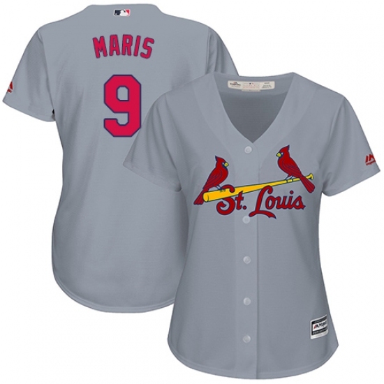 Women's Majestic St. Louis Cardinals #9 Roger Maris Replica Grey Road Cool Base MLB Jersey Women's Majestic St. Louis Cardinals #9 Roger Maris Replica Grey Road Cool Base MLB Jersey