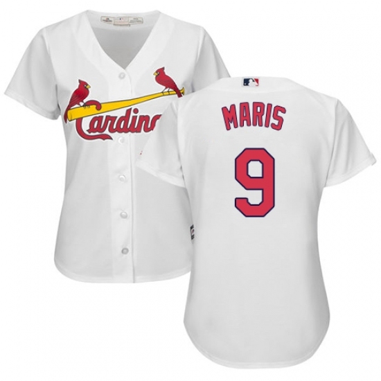 Women's Majestic St. Louis Cardinals #9 Roger Maris Replica White Home Cool Base MLB Jersey Women's Majestic St. Louis Cardinals #9 Roger Maris Replica White Home Cool Base MLB Jersey