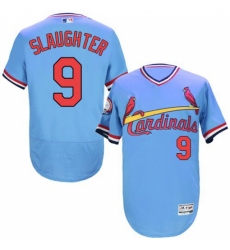 Men's Majestic St. Louis Cardinals #9 Enos Slaughter Light Blue Flexbase Authentic Collection Cooperstown MLB Jersey