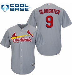 Men's Majestic St. Louis Cardinals #9 Enos Slaughter Replica Grey Road Cool Base MLB Jersey