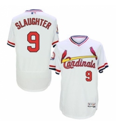 Men's Majestic St. Louis Cardinals #9 Enos Slaughter White Flexbase Authentic Collection Cooperstown MLB Jersey