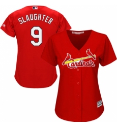 Women's Majestic St. Louis Cardinals #9 Enos Slaughter Authentic Red Alternate Cool Base MLB Jersey