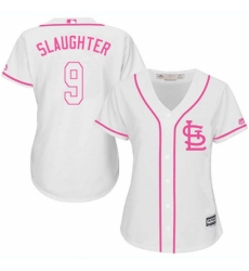 Women's Majestic St. Louis Cardinals #9 Enos Slaughter Replica White Fashion Cool Base MLB Jersey