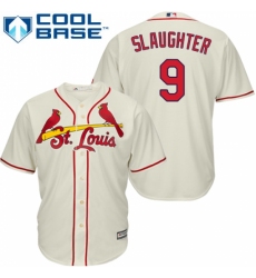 Youth Majestic St. Louis Cardinals #9 Enos Slaughter Authentic Cream Alternate Cool Base MLB Jersey